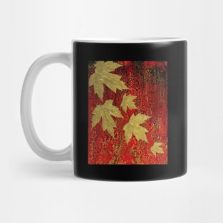 Fall Leaves on Red Mug